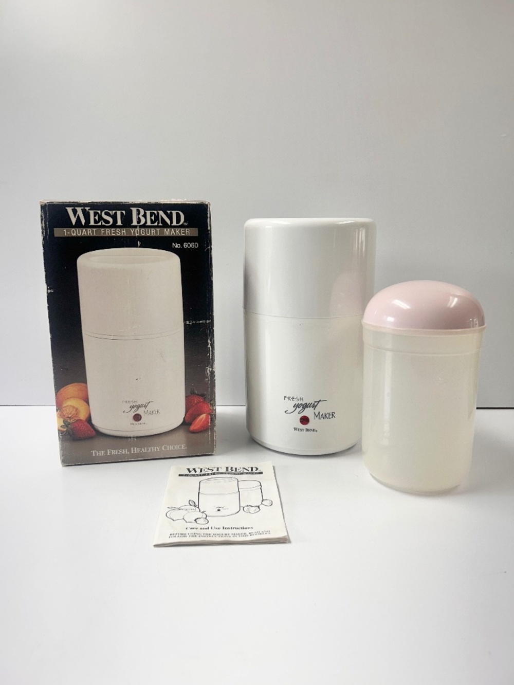 West Bend 1 Quart Fresh Yogurt Maker Model 6060 Vintage 1992 Manual Recipes